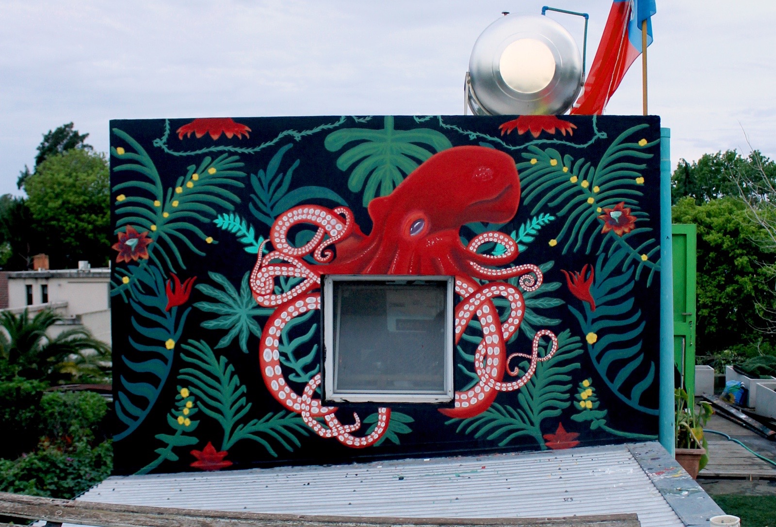 Flower Octopus mural